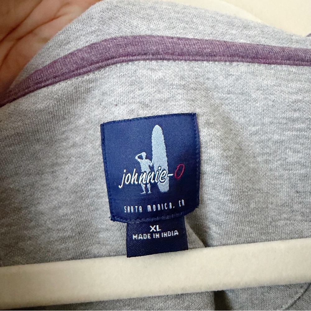 Johnnie-O | Men’s Sully Quarter Zip Pullover Sweatshirt Golf Purple XL - Picture 6 of 7